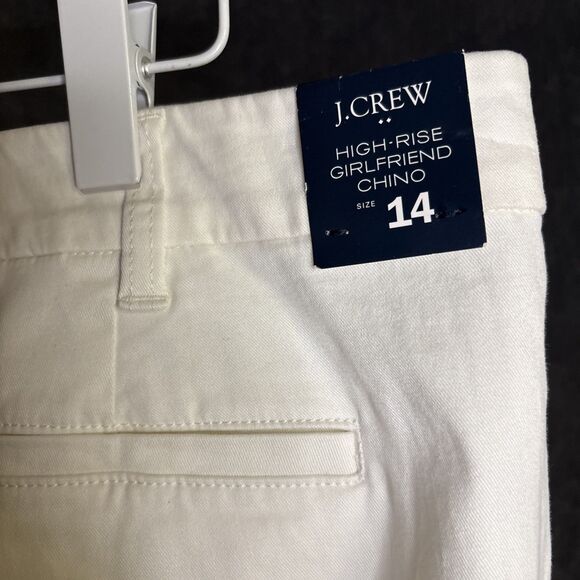 NWT J Crew High Rise Girlfriend Chino Pant Women Plus 22 Ivory Career Preppy Job - Picture 6 of 11